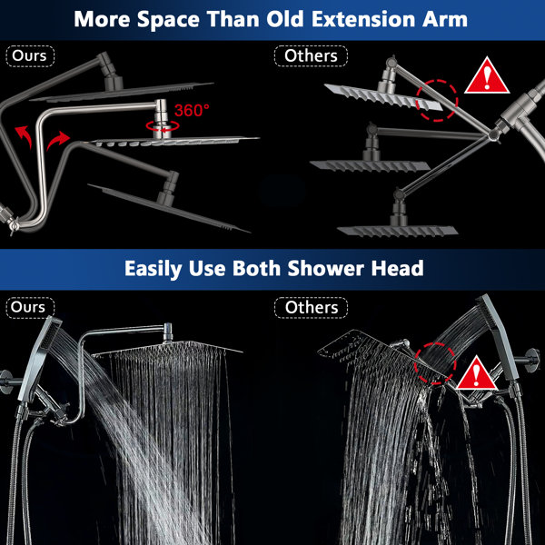 Pdpbath Full/Standard Adjustable Shower Head 2.5 GPM GPM Wayfair